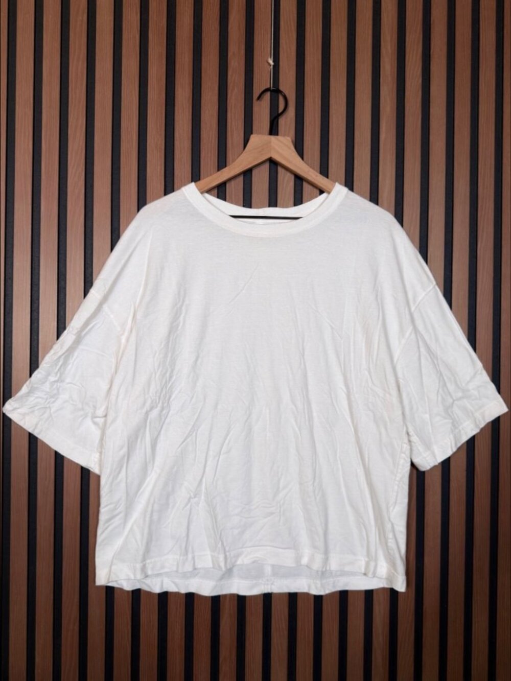 Free People T Shirt Medium White Short Sleeve Baggy Tee Relaxed Fit We The Free